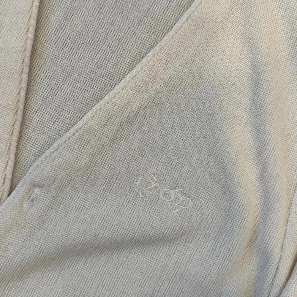 Vintage Izod Ivory Knit Cardigan Adult Size Medium Preppy Academia 80s 90s VTG
